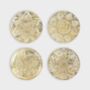 Set Of Four Floral Brass Coasters, thumbnail 2 of 3