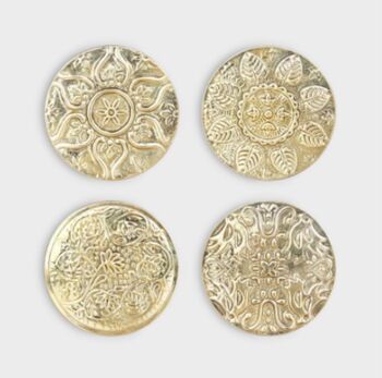 Set Of Four Floral Brass Coasters, 2 of 3