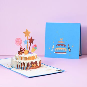 Happy Birthday Cake Pop Up Card, 2 of 5