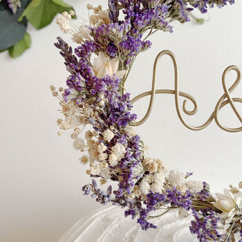 Personalised Dried Flower Round Cake Topper, 3 of 8