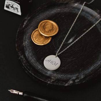 Personalised Anniversary Couples Initial Date Necklace, 3 of 3
