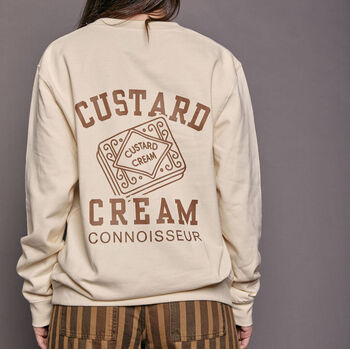 Custard Cream Connoisseur Slogan Sweatshirt, 5 of 8