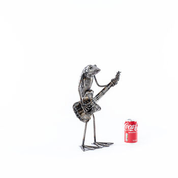 Small Frog Guitarist Metal Sculpture, 4 of 9