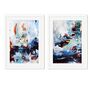 Set Of Two Prints Large Blue Abstract Framed Wall Art, thumbnail 9 of 10