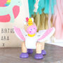 Wooden Unicorn Flexible Toy And Personalised Cotton Bag, thumbnail 3 of 5