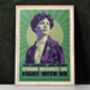 Emmeline Pankhurst Suffragette Art Print 02 | Feminist Wall Art | Suffragette Poster | Women's Rights Poster | Feminist Quote Poster, thumbnail 4 of 4