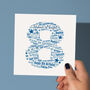 Blue Star Personalised 8th Birthday Card, thumbnail 1 of 6