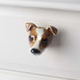 Porcelain Jack Russell Drawer Pull, thumbnail 1 of 2