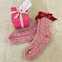 Pink Chunky Knit Socks ~ Boxed, thumbnail 1 of 7