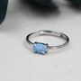 Sterling Silver Clawed Blue Opal Oval Ring, thumbnail 2 of 12