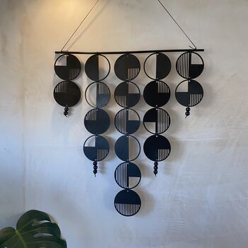 Large Black Geometric Hanging Art Monochrome Design, 5 of 8