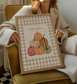 Hello Autumn Cosy Gingham Print, 3 of 3