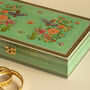 Hand Painted Wooden Jewellery Box Green Birthday Gift, thumbnail 5 of 6