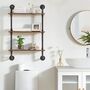 Three Tier Industrial Pipe Wall Mount Shelves, thumbnail 2 of 6