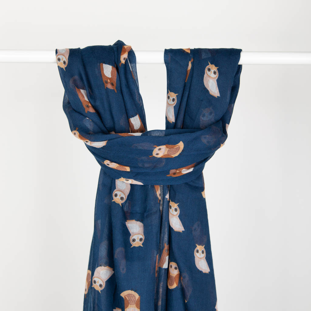 Little Owls Print Scarf By Hayley & Co