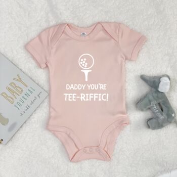 Daddy You're Tee Riffic Golf Babygrow, 3 of 9