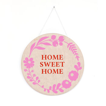 Floral Screen Printed Plauqe 'Home Sweet Home', 7 of 9