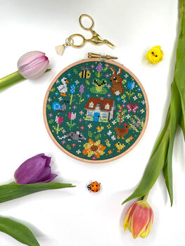 Country Cottage Garden Cross Stitch Kit, 2 of 9