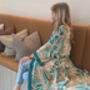 Palm Springs ~ Bamboo Silk Kimono Dressing Gown ~ Tropical Exotic Print Women’s Robe, thumbnail 8 of 8