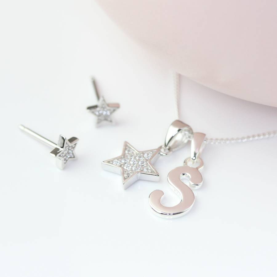 Personalised Children's Star Necklace And Earrings Set, 1 of 6