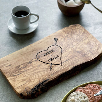 Personalised Carved Heart Cheese Board, 3 of 9