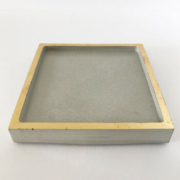 Square Concrete And Gold Trinket Dish, 5 of 5