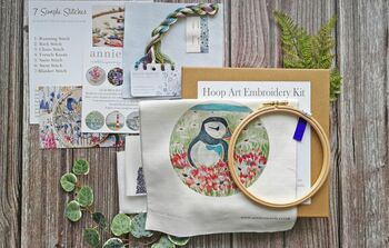 Puffin Luxury Hand Embroidery Kit For Beginners, 9 of 9
