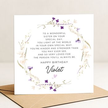 Sister Poem Birthday Card Personalised, 2 of 7