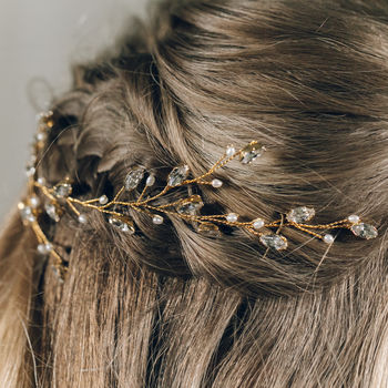 Swarovski Crystal And Pearl Wedding Hair Vine Lily, 8 of 11