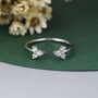 Sterling Silver Three Dot Cz Ring, thumbnail 1 of 11