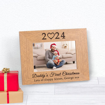 Personalised Daddy's First Christmas Photo Frame, 2 of 2