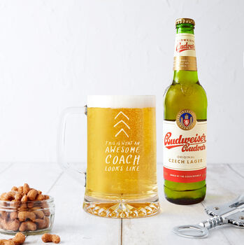 'Awesome Coach' Beer Tankard Glass, 2 of 5