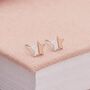 7mm Sterling Silver And Rose Gold Star Stud Earrings, thumbnail 1 of 7