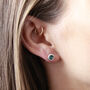 Blue Gemstone Stud Earrings, thumbnail 3 of 6