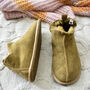 Miko Olive Luxury Sheepskin Slippers Boots Hard Sole, thumbnail 4 of 6