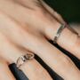 Two Pc Silver Alloy Lucky Chunky Cross Braid Ring Set, thumbnail 3 of 3