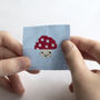 Kawaii Toadstool Mini Cross Stitch Kit, thumbnail 3 of 9