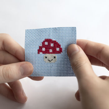 Kawaii Toadstool Mini Cross Stitch Kit, 3 of 9