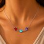 Personalised Create Your Own Oval Family Birthstones Necklace, thumbnail 6 of 8