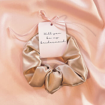 Personalised Tag Bridesmaid Silk Scrunchie, 3 of 8