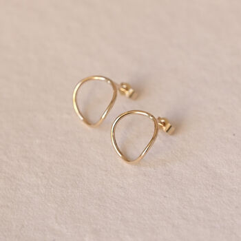 9ct Solid Gold Flow Stud Earrings, 3 of 5