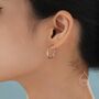 Twisted Strip Mobius Band Large Semi Hoop Stud Earrings, thumbnail 4 of 12