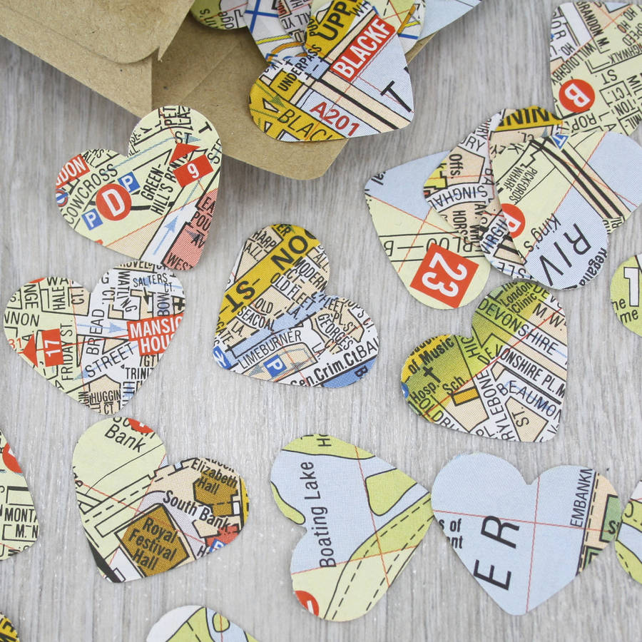London Map Confetti Hearts, 1 of 6