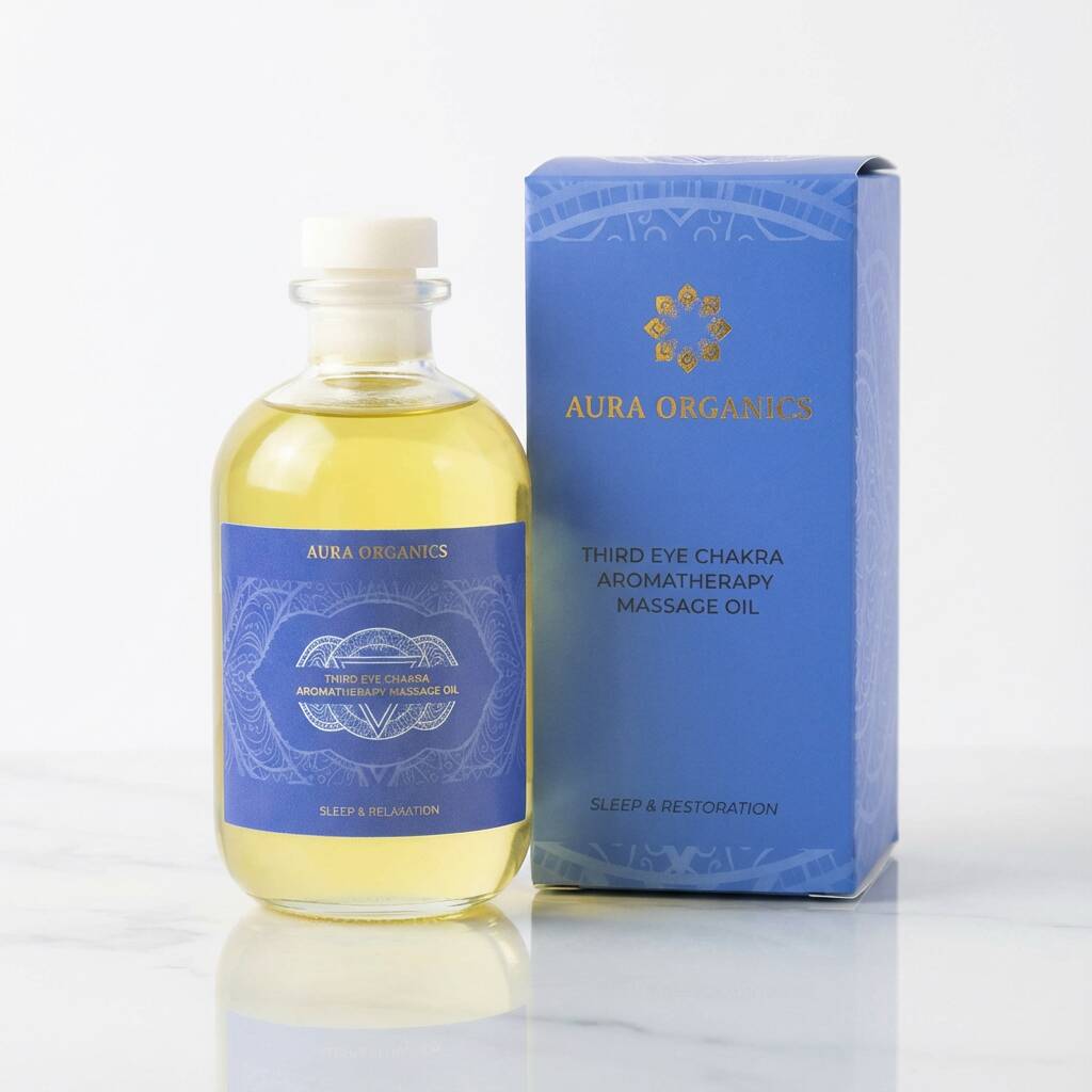 Aromatherapy Massage Oil Third Eye Chakra Blend, 1 of 2