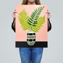 Ferns In Vase Green Pink Simple Wall Art Print, thumbnail 2 of 6