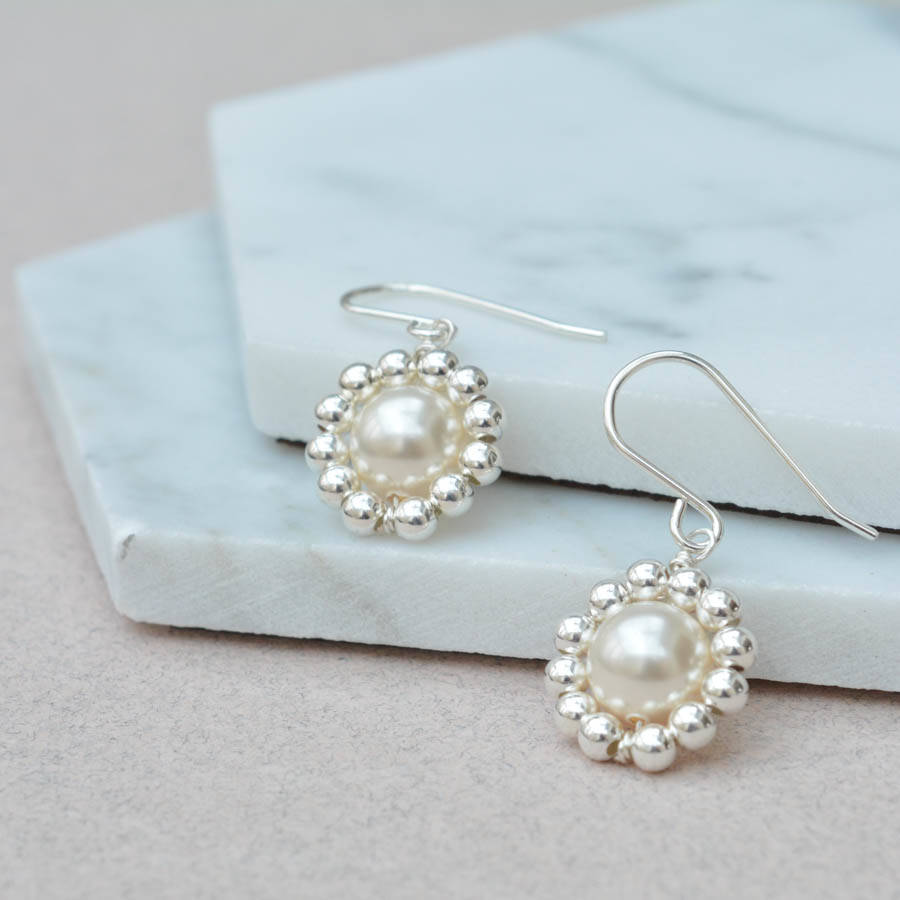 swarovski pearl earrings by vivien j | notonthehighstreet.com