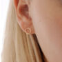 9ct Solid Gold Hammered Small Circle Earrings, thumbnail 1 of 3