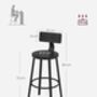 Tall Bar Stools With Backrest For Kitchen, thumbnail 10 of 11