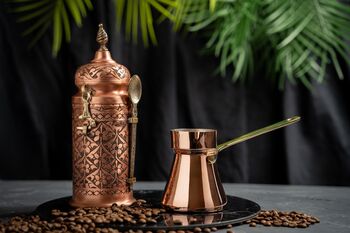 Handmade Copper Coffee Making Set,Pot And Jar, 2 of 4