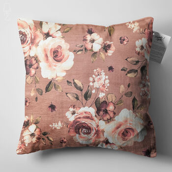 Rose Themed Brown Soft Cushion Cover, 5 of 7